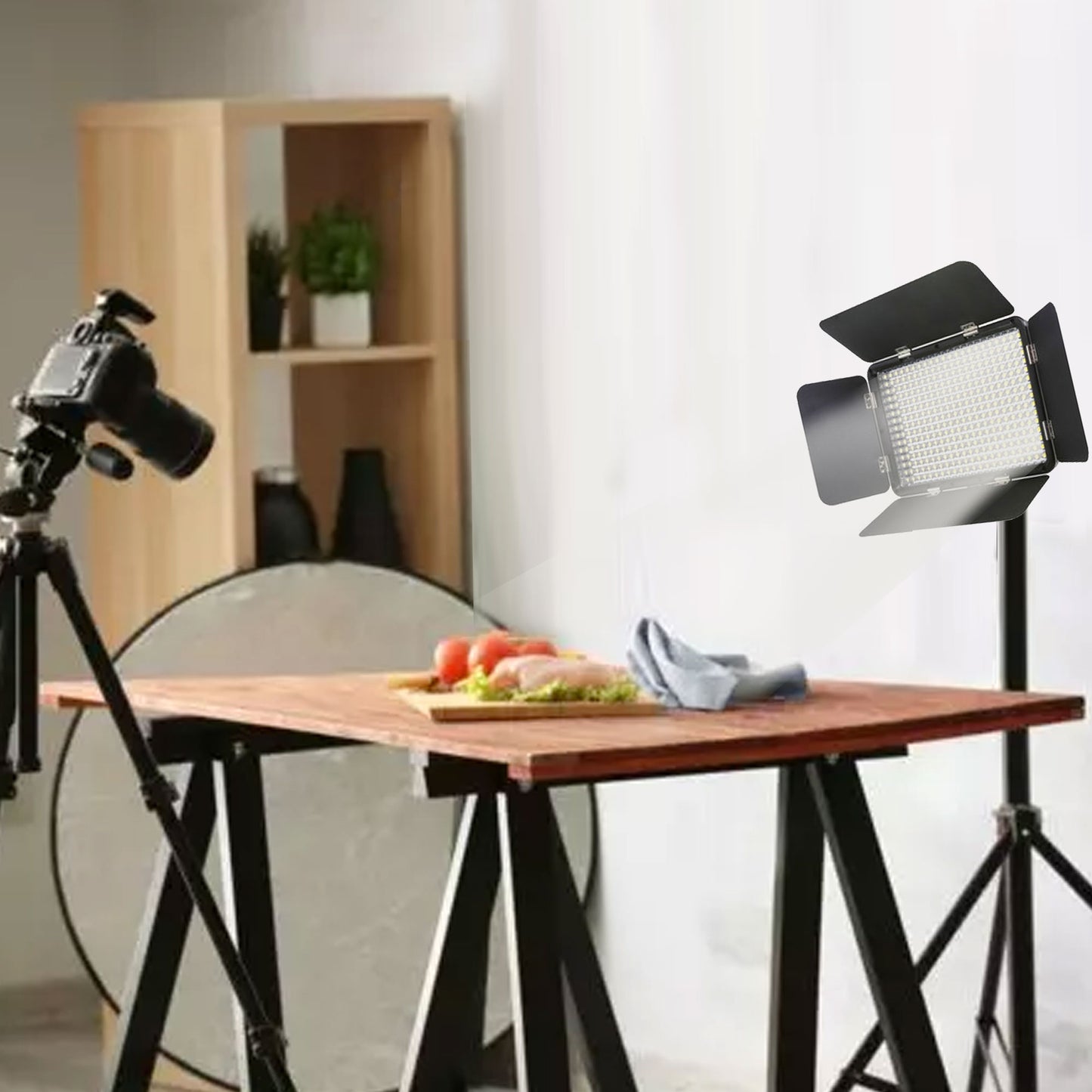 2x High Intensity 175W (Equivilant) 5000 LUX 330 Bead LED Continous Output Light Dimmable, Adjustable Color Temperature on 63-Inch Collapsible Light Stand with Ball Head for Studio Photography