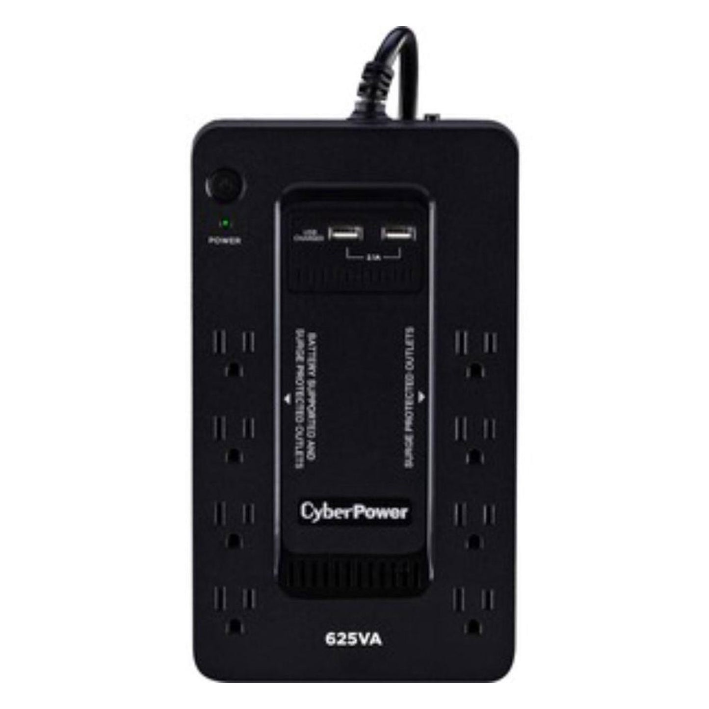 CyberPower ST625U Standby UPS System, 625 VA / 360 Watts, 8 Outlets, 2 USB Charging Ports, Compact