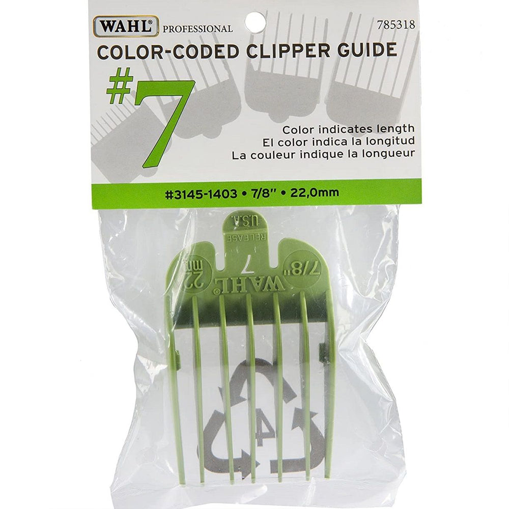 5 Pack Wahl Color-Coded Clipper Guide #7 - 7/8" #3145-1403