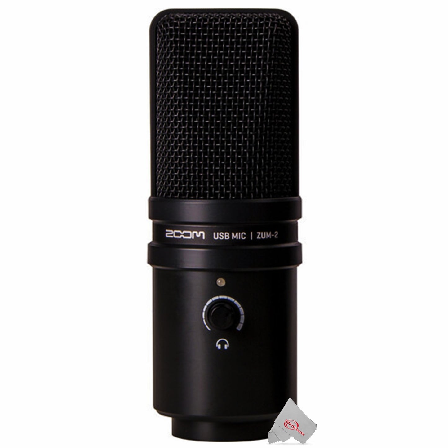 ZOOM ZHA-4 Handy Headphone Amplifier with 2x Zoom ZUM-2 Podcast Microphone with Desktop Stand, Cable & Windscreen and Samson SR350 Over-Ear Stereo Headphones (Special Edition Blue)