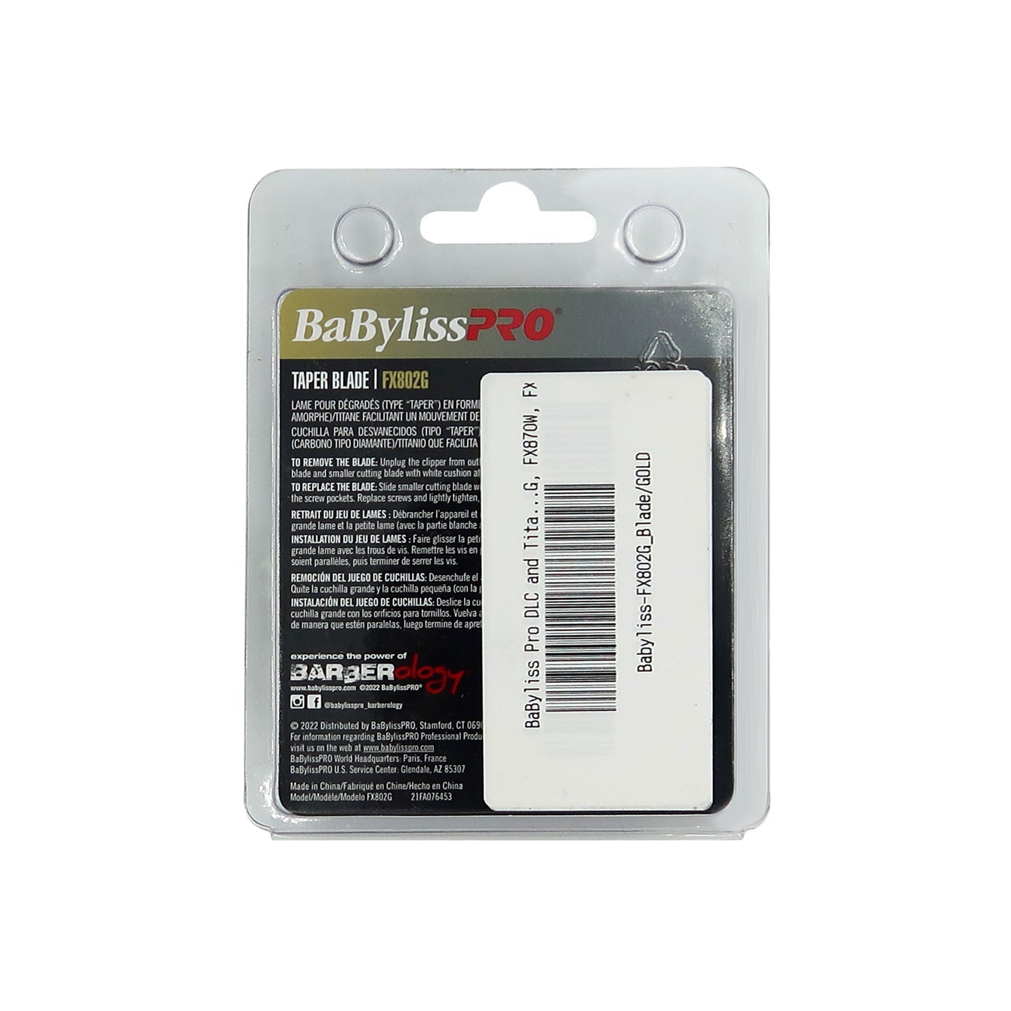 BaByliss Pro DLC and Titanium Coated Replacement Clipper Blade Fits FX870G, FX870BN, FX870RG, FX870W, FXF880 #FX802G - 10 Units