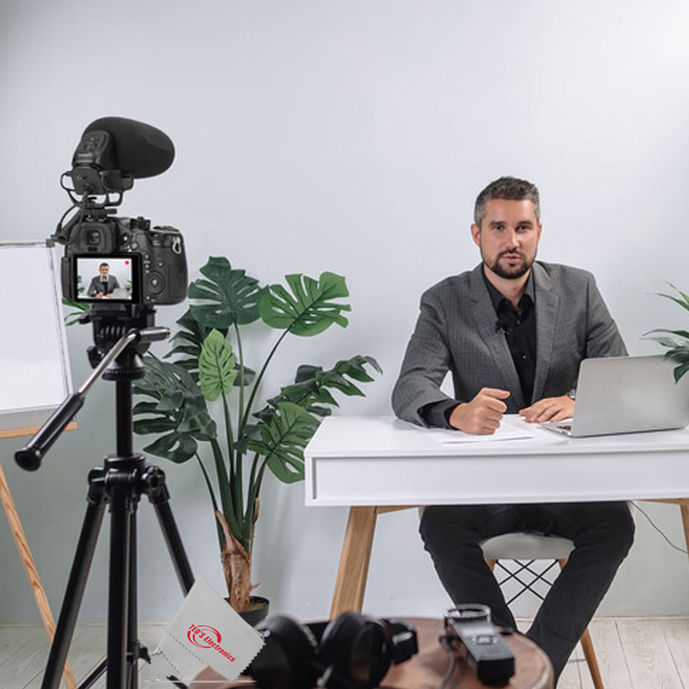 Sony FDR-AX43A UHD 4K Handycam Camcorder (Black) with Professional On-Camera Condenser Shotgun Video Microphone + Headset