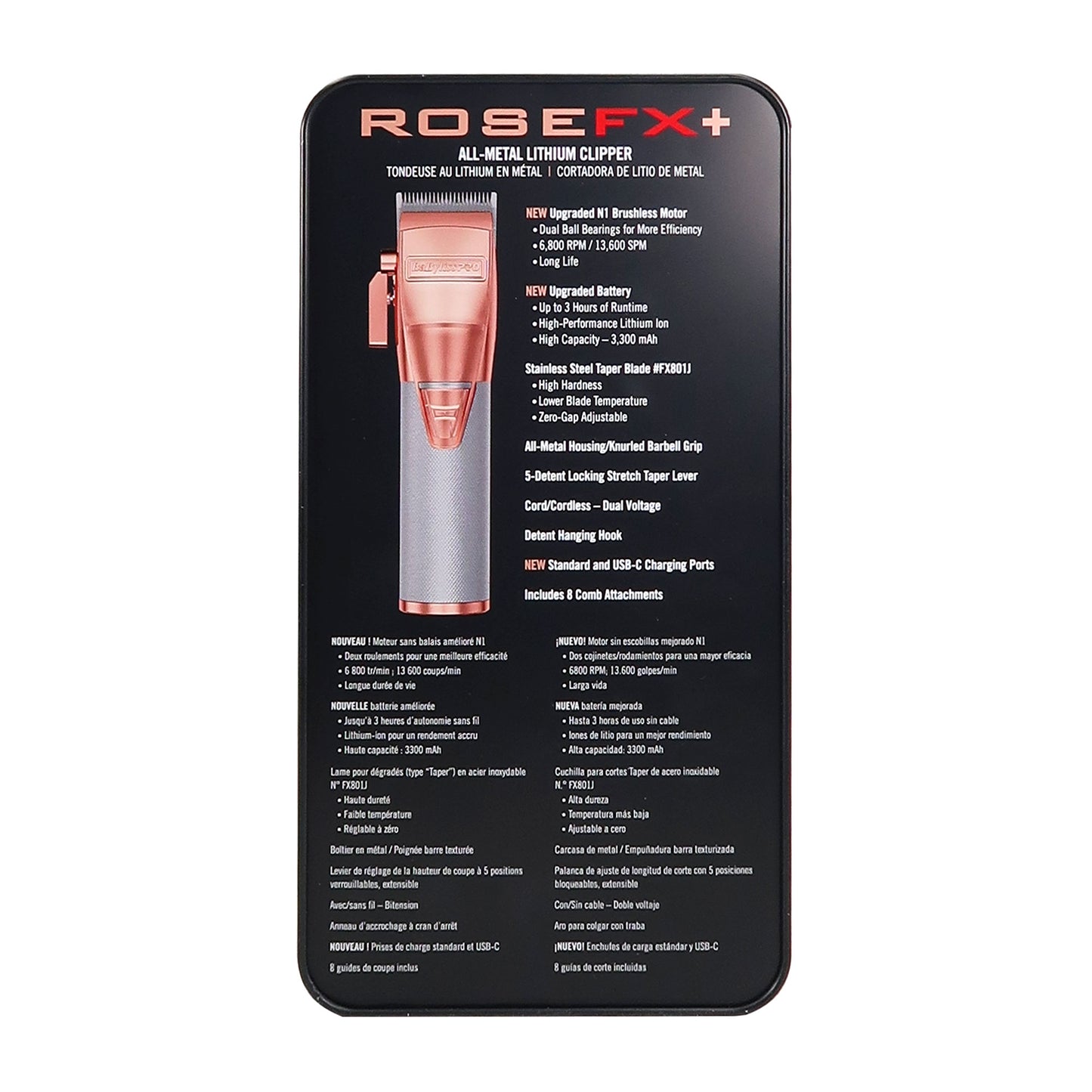BaByliss Pro ROSEFX+ All-Metal Lithium Clipper #FX870NRG