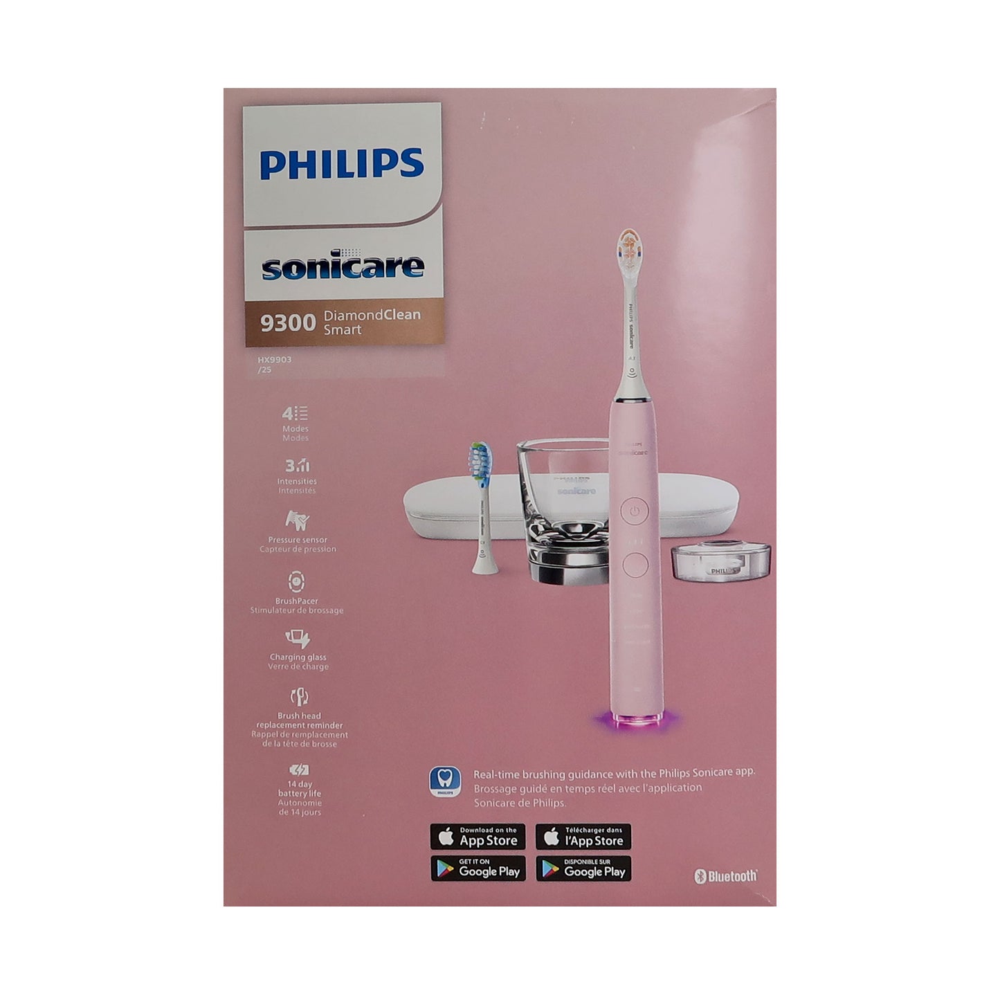 Philips Sonicare 9300 Series DiamondClean Electric Rechargeable Toothbrush #HX9903/25 - Pink