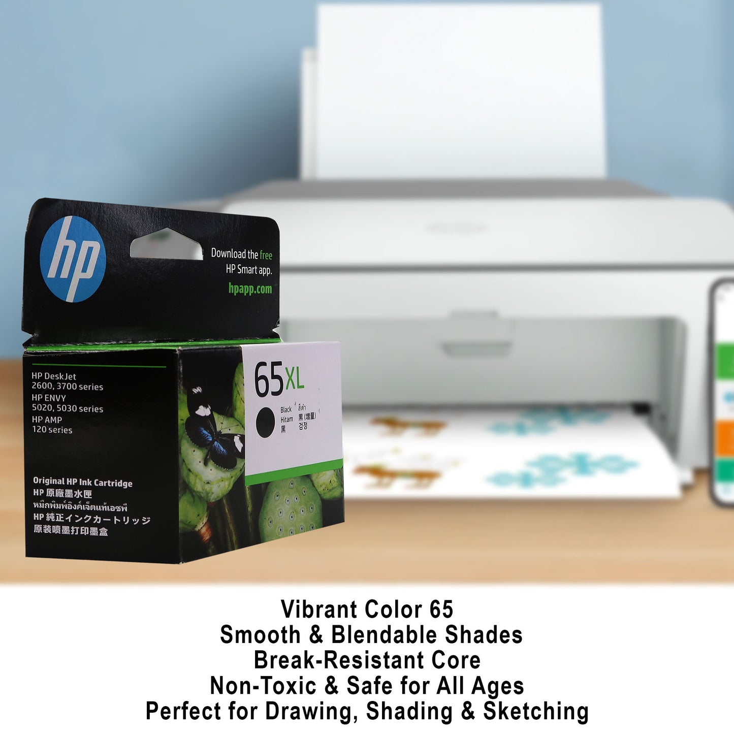 2 Pack HP High Yield 65XL Black Original Ink Cartridge, N9K04AA