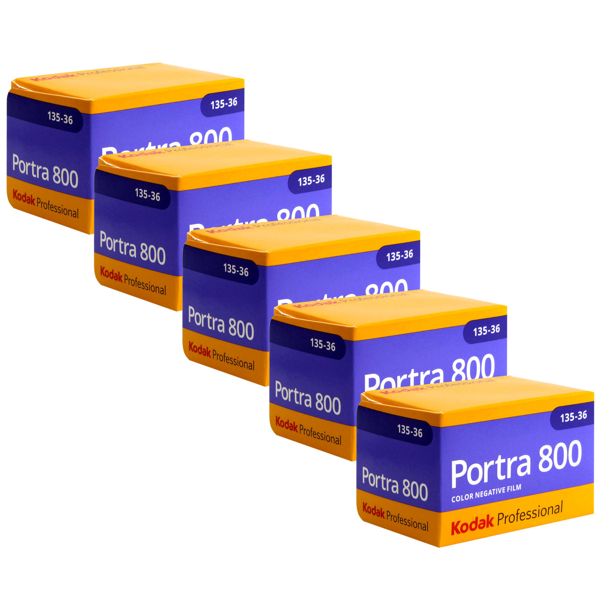 Kodak Portra 800 Color Negative Film (35mm Roll Film, 36 Exposures) - 5 Pack