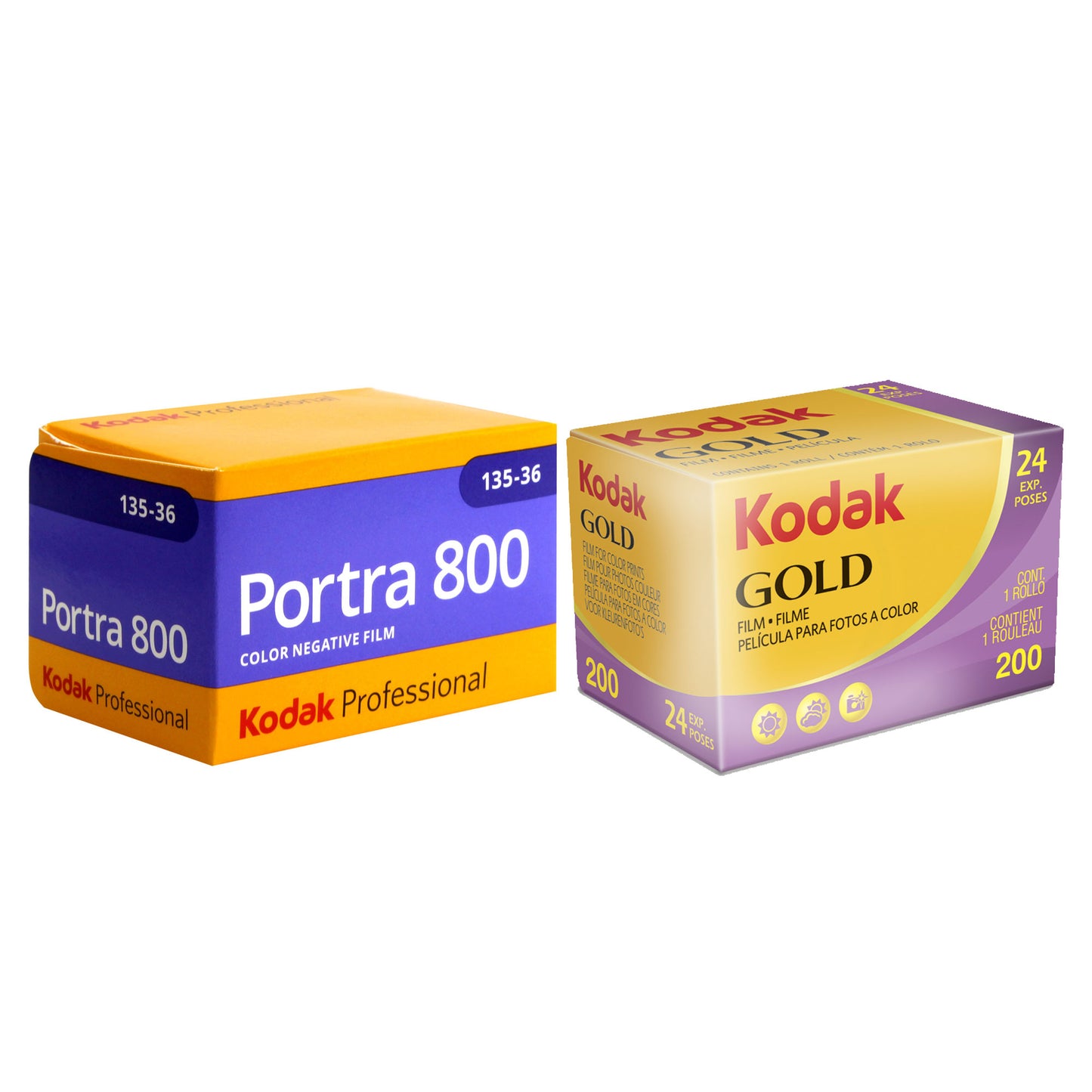 Kodak GOLD 200 Color Negative Film 35mm Roll Film, 24 Exposures + Kodak Professional Portra 800 Color Negative Film (35mm Roll Film, 36 Exposures)