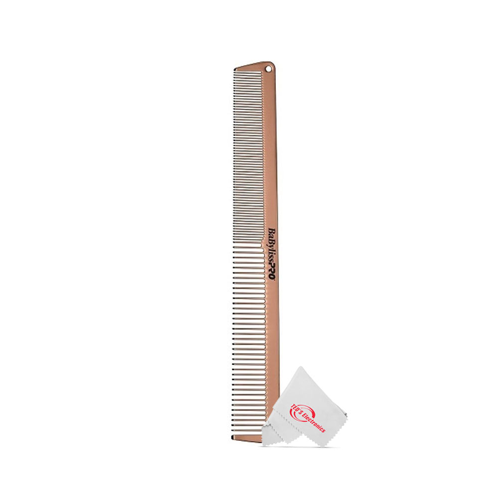 BaByliss Pro FXONE ROSEFX All-Metal Interchangeable-Battery Shaver FX79FSRG with Barberology Metal Comb Set 9" Clipper Comb and 7.5" Cutting Comb Rose Gold