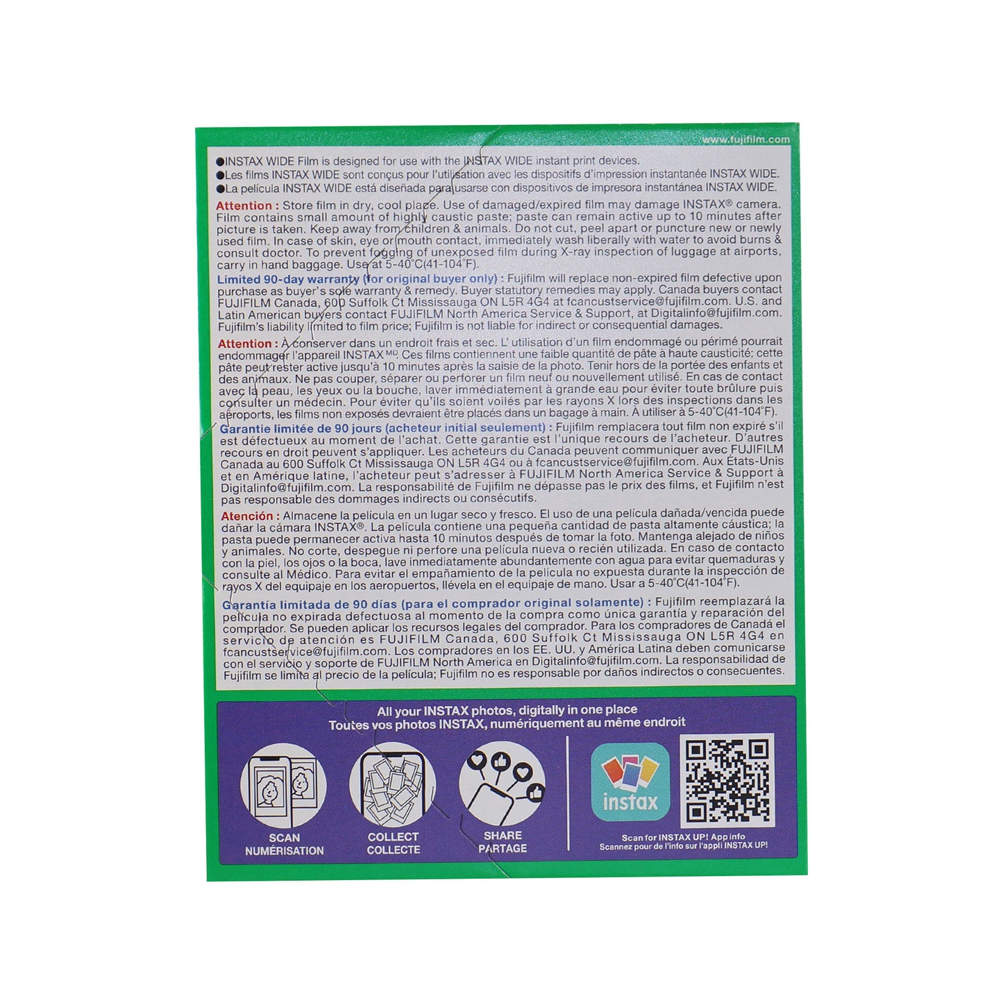 FUJIFILM INSTAX WIDE 400 Instant Film Camera with FUJIFILM INSTAX WIDE 2X10 Film and Panasonic Alkaline 4 "AA" Batteries