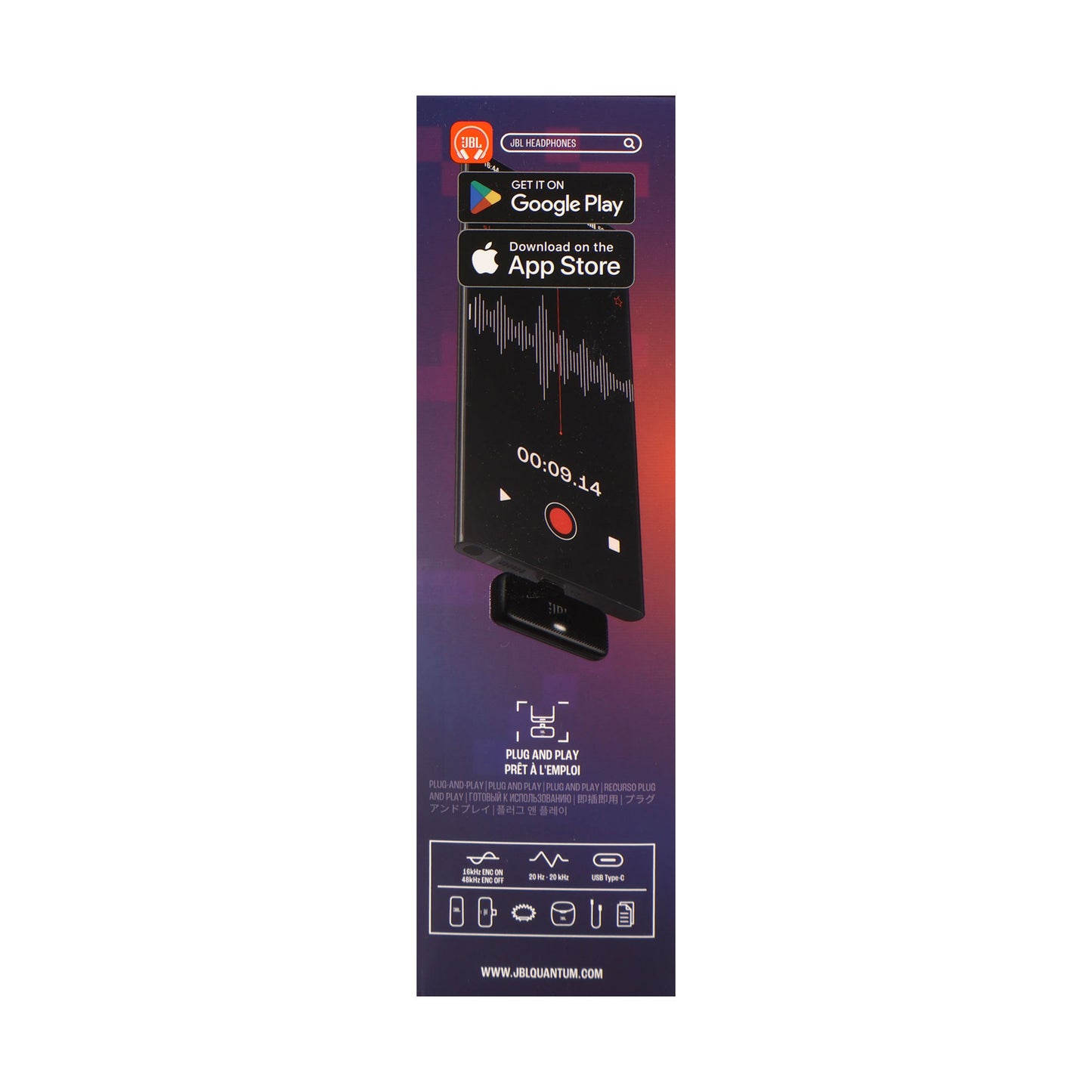 JBL Quantum Stream Wireless Clip-On Microphone System for USB-C Devices (2.4 GHz)
