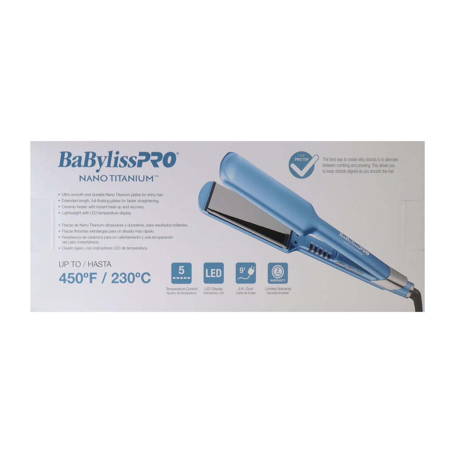 BaByliss Pro Nano Titanium 2" Ultra-Sleek Hair Straightener Flat Iron with BaByliss Pro Nano Titanium 1" Ultra-Sleek Hair Straightener Flat Iron