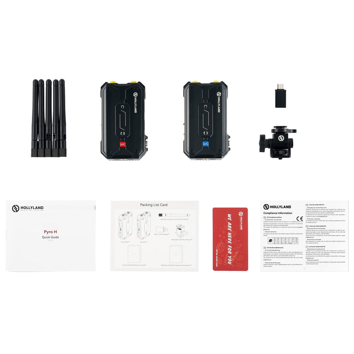 Hollyland Pyro H 4K HDMI Wireless Video Transmission System with 2x 6ft HDMI Cable