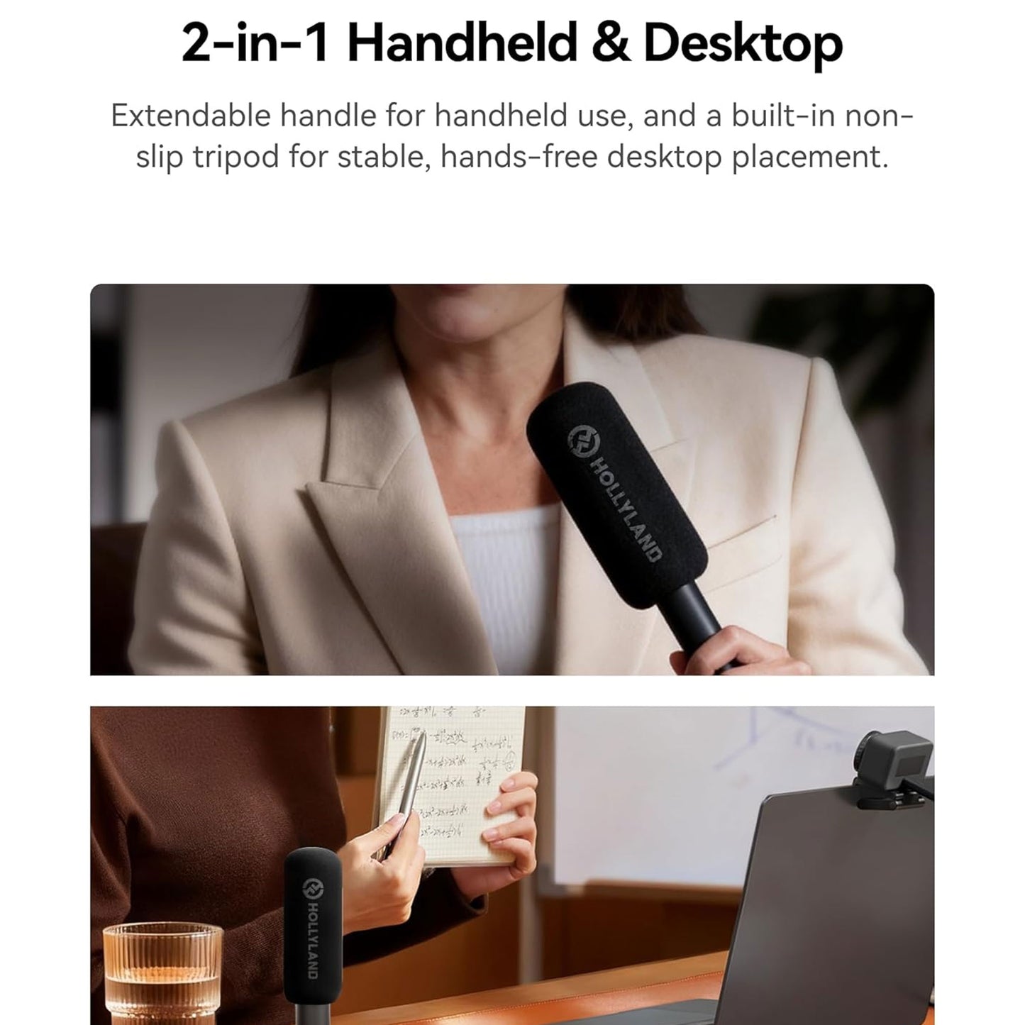 Hollyland LARK MAX 2 Combo 2-Person Wireless Microphone System for Cameras and Mobile Devices (Space Gray, 2.4 GHz) Podcast & Interview Bundle