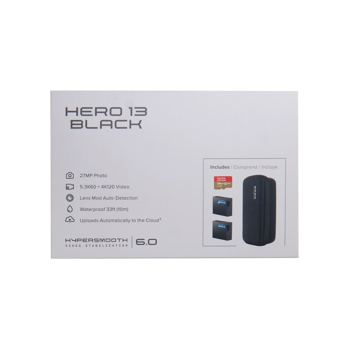 GoPro HERO13 Action Camera Bundle with Additional Battery, 128GB microSD Card and Carrying Case (Black)