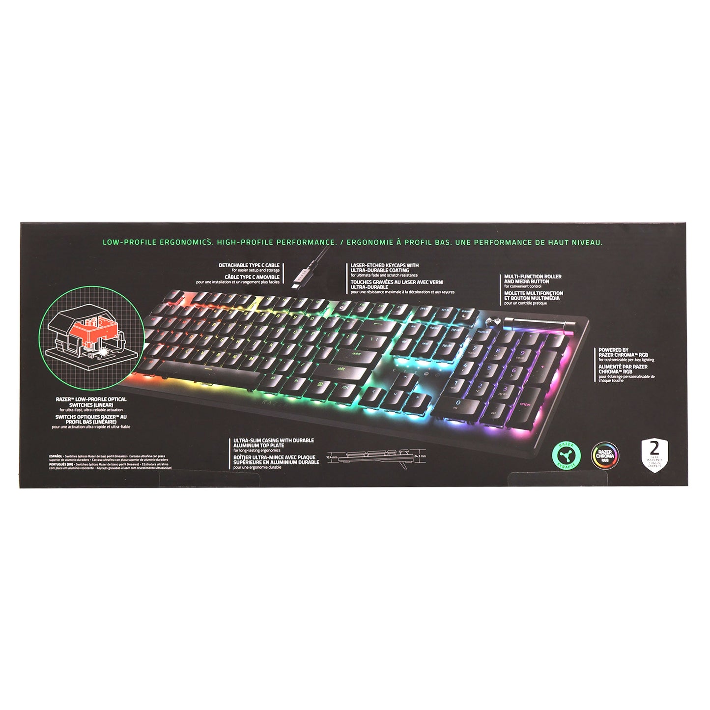 Razer DeathStalker V2 Low-Profile Optical Gaming Keyboard (Black)