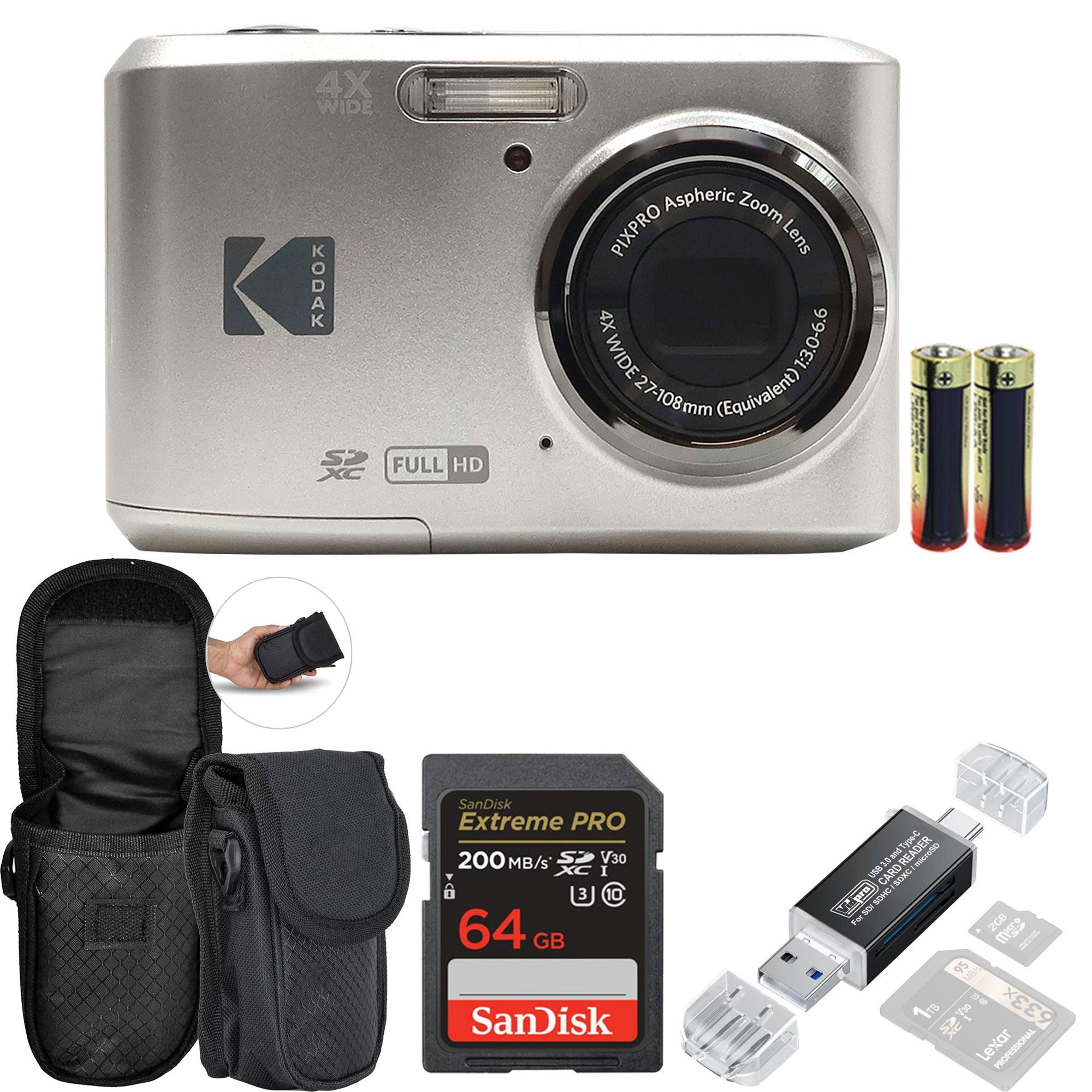 Kodak Pixpro FZ45 Portable 16MP Digital Camera (Silver) All You