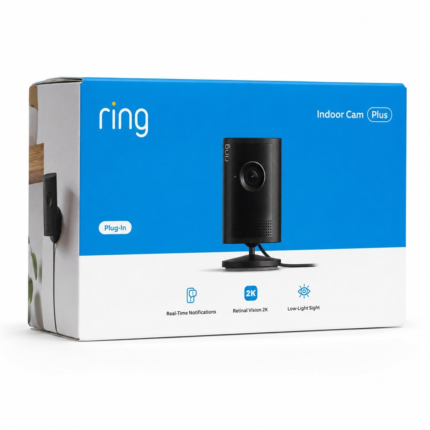 Ring Indoor Cam Plus - Retinal 2K Plug-In Security Camera (Black)