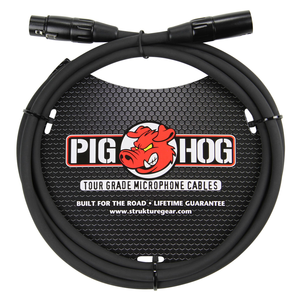 Pig Hog 8mm XLR Microphone Cable Male to Female 6 Ft Fully Balanced Premium Mic Cable - 5 Units + Pig Hog Magnetic Cable Organizer - 2 Pack