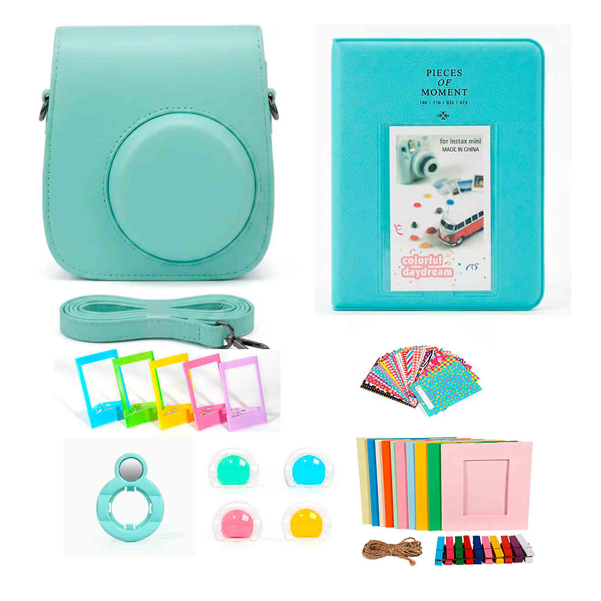 FUJIFILM INSTAX MINI 13 Instant Film Camera (Lagoon Green) - Complete Bundle Kit