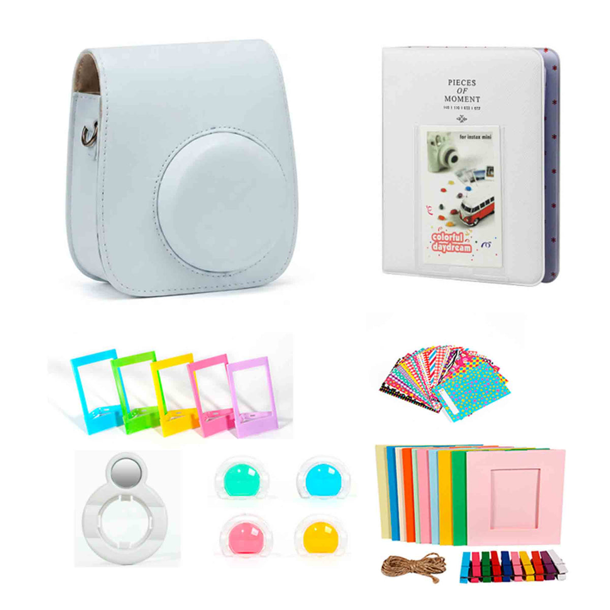 FUJIFILM INSTAX MINI 13 Instant Film Camera (Clay White) - Complete Bundle Kit