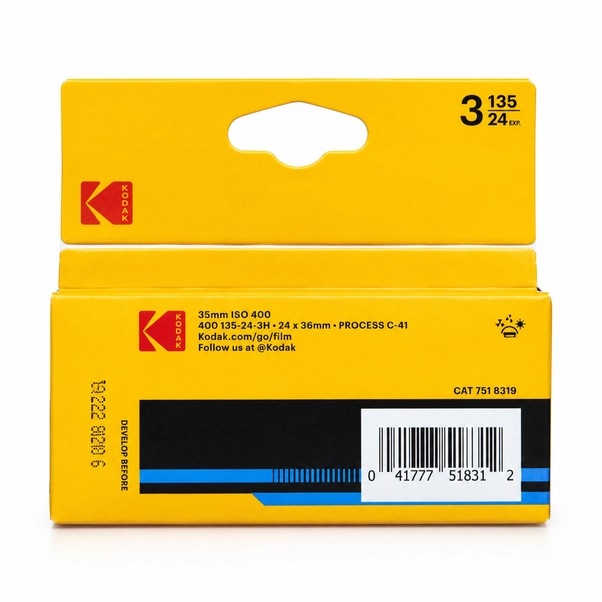 Kodak Eastman 400 35mm Color Negative Film, 24 Exposures - 3-Pack (x10)
