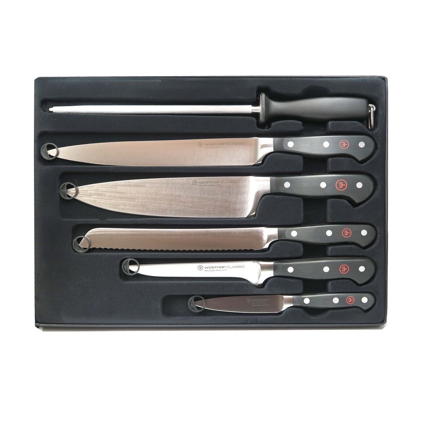 Wusthof Classic Six Piece Cook's Set 1120160602 with 6" Cleaver Knive Black