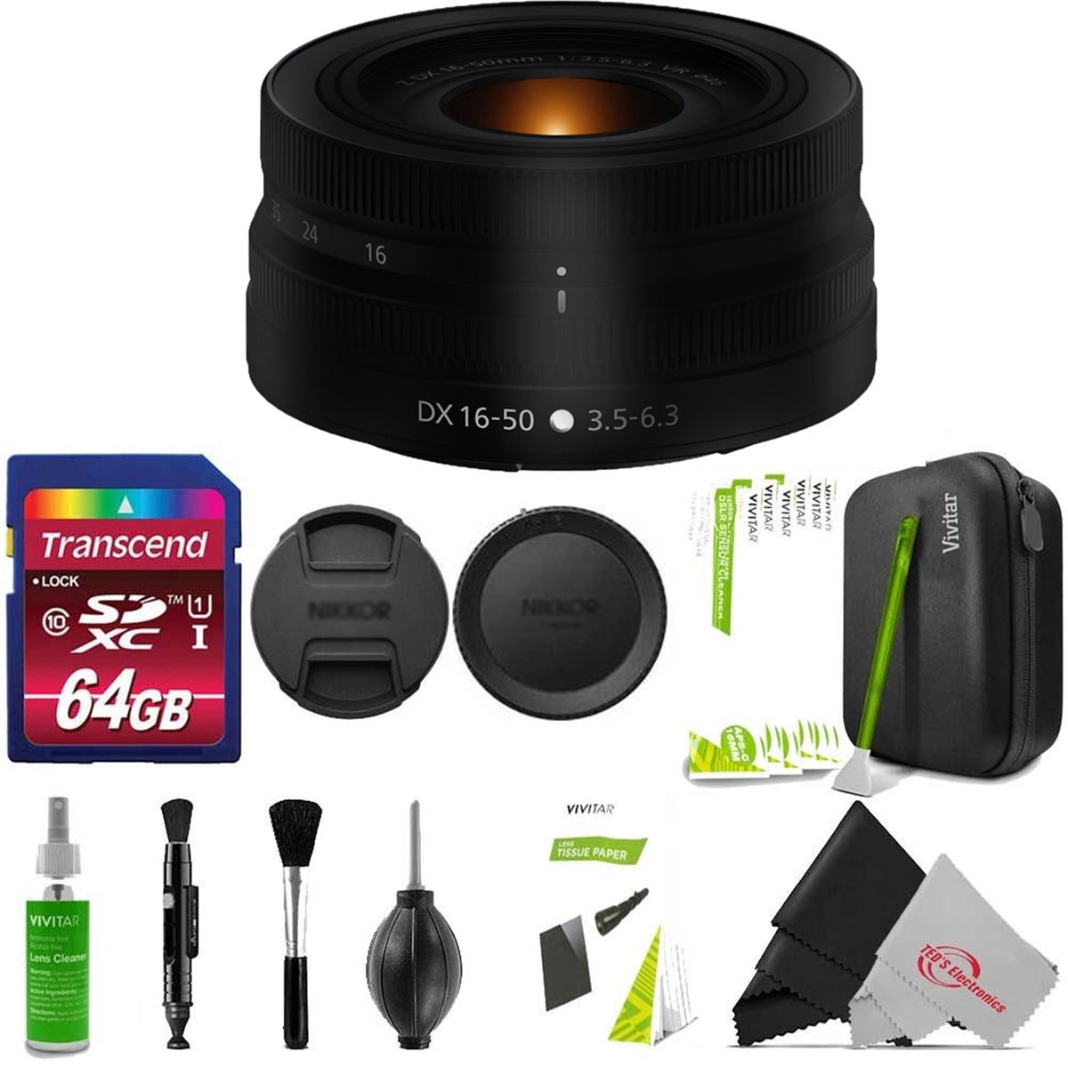 Nikon NIKKOR Z DX 16-50mm f/3.5-6.3 VR Wide Angle Lens with Cleaning Accessory Kit for DX-format Z-mount Mirrorless Cameras