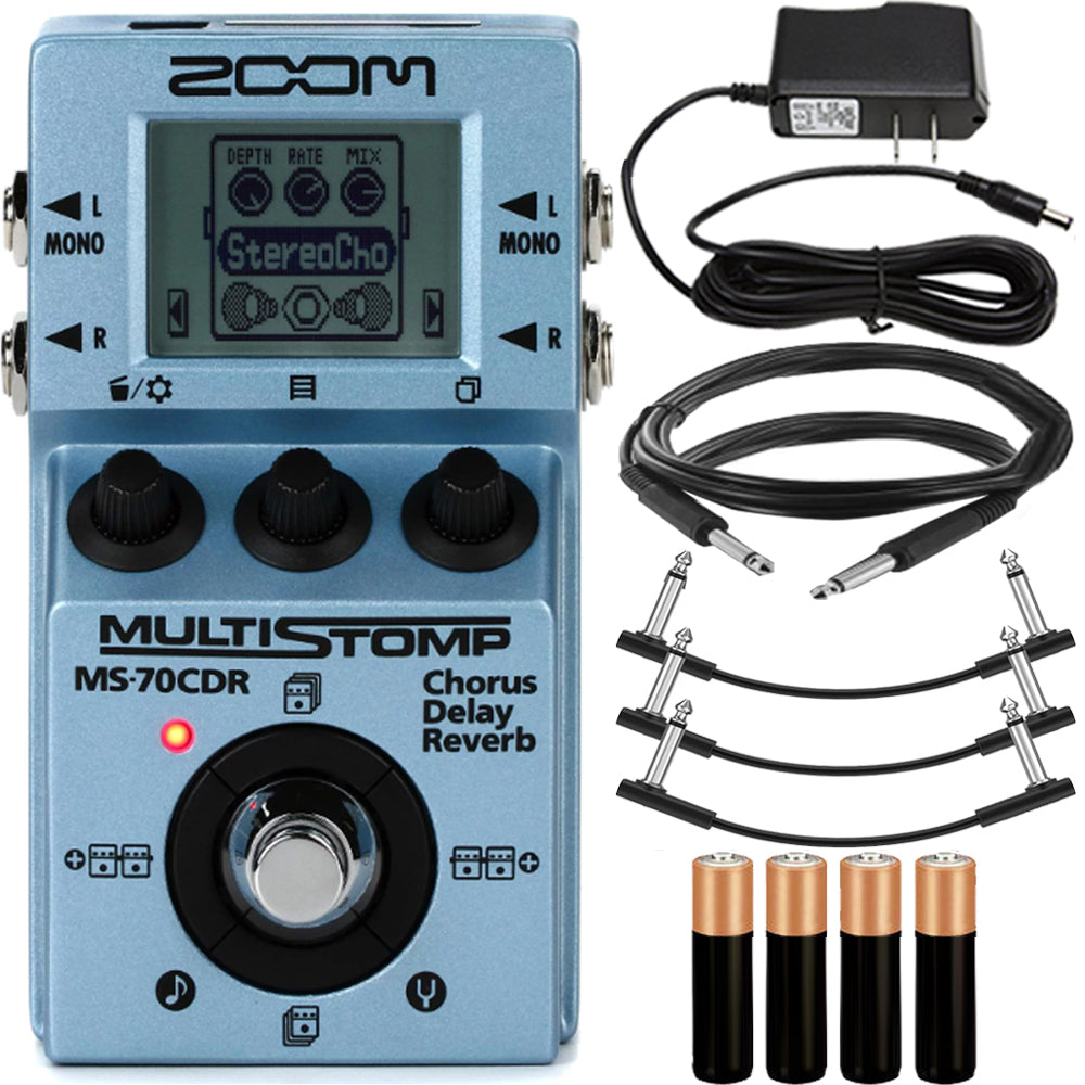 multi stomp pedal Zoom MS-70CDR Multi Stomp Guitar Effect Pedal + Pig Hog Instrument Cab – Teds Electronics