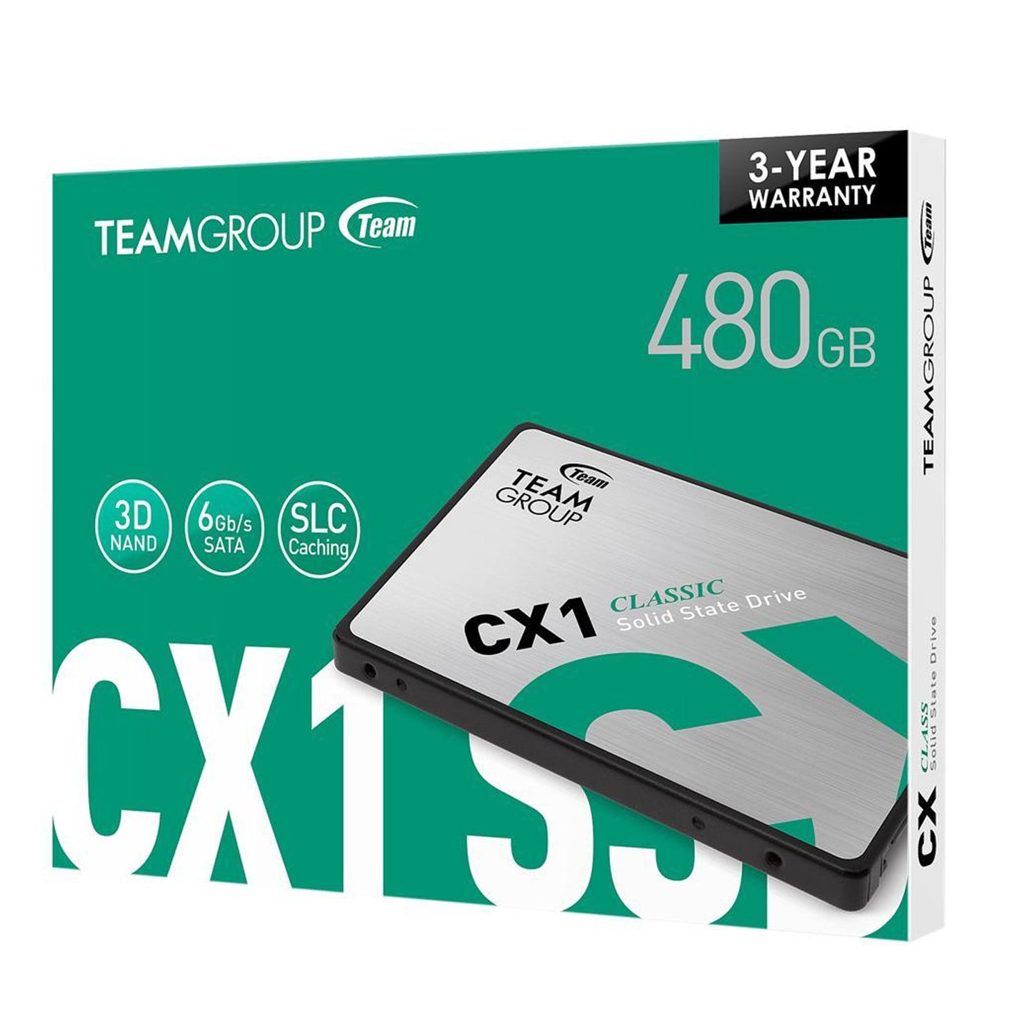 Team Group CX1 2.5" 480GB SATA III 3D NAND Internal Solid State Drive (SSD) T253X5480G0C101