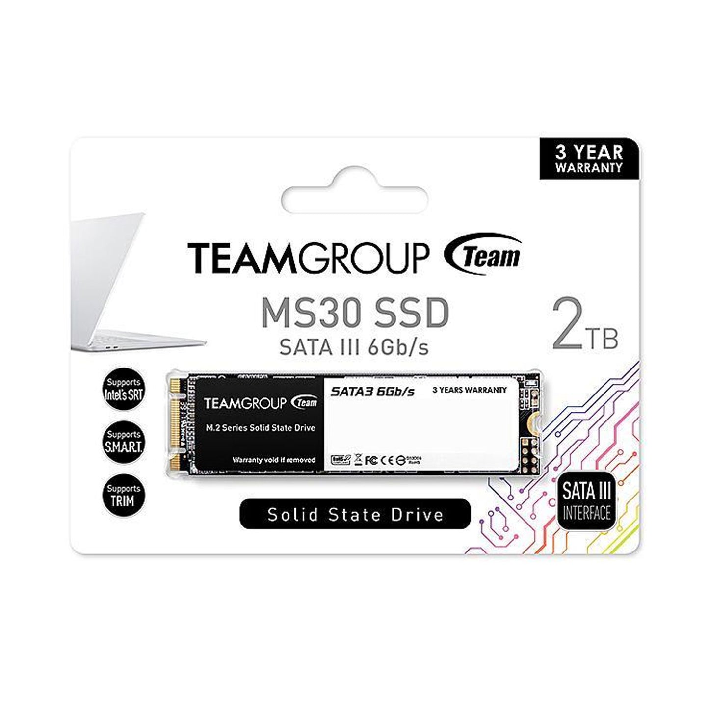 Team Group MS30 M.2 2280 2TB SATA III TLC Internal Solid State Drive (SSD) TM8PS7002T0C101