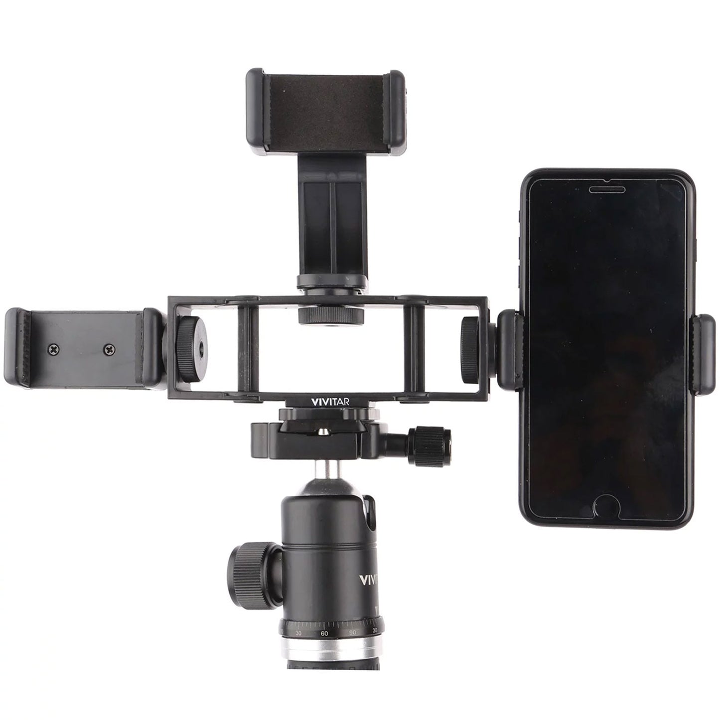 Triple Smartphone Mount Adapter for Tripods Monopods Selfie Sticks + Streaming Essentials Selfie Tripod Selfie Stick for Smartphones Cameras and GoPro