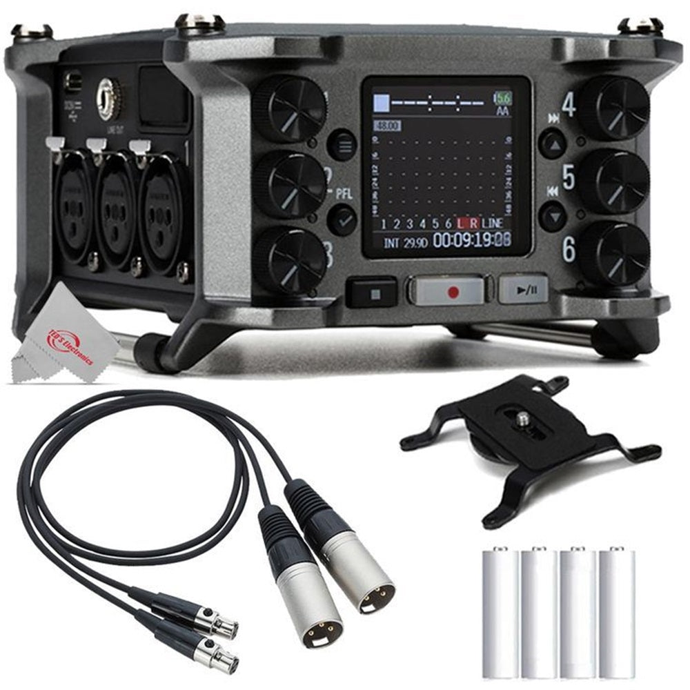 Zoom F6 6-Input / 14-Track Multi-Track Field Recorder + Zoom TXF-8 TA3 to XLR Cable (Pair)