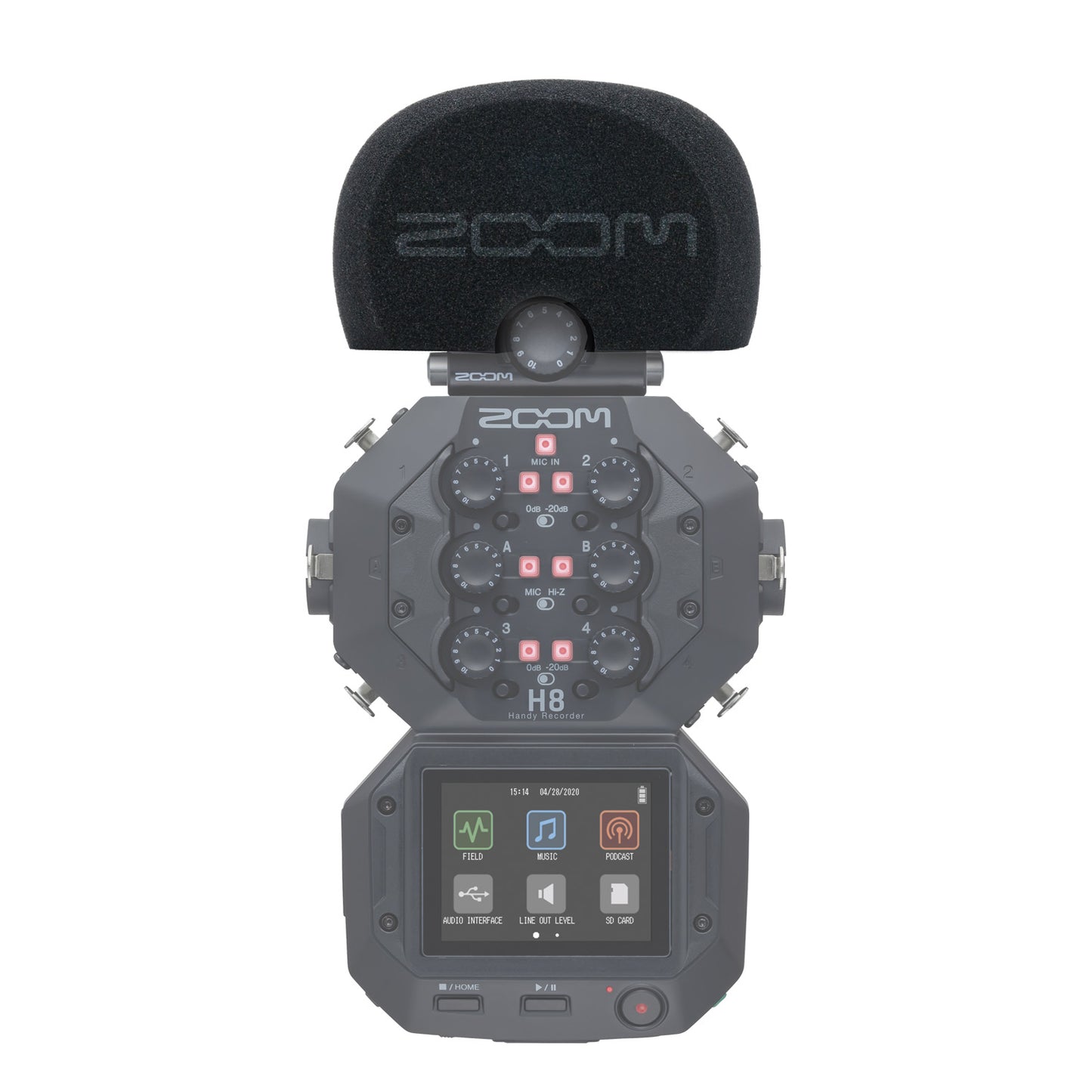 Zoom H8 8-Input / 12-Track Digital Audio Recorder + Zoom Foam Windscreen Kit