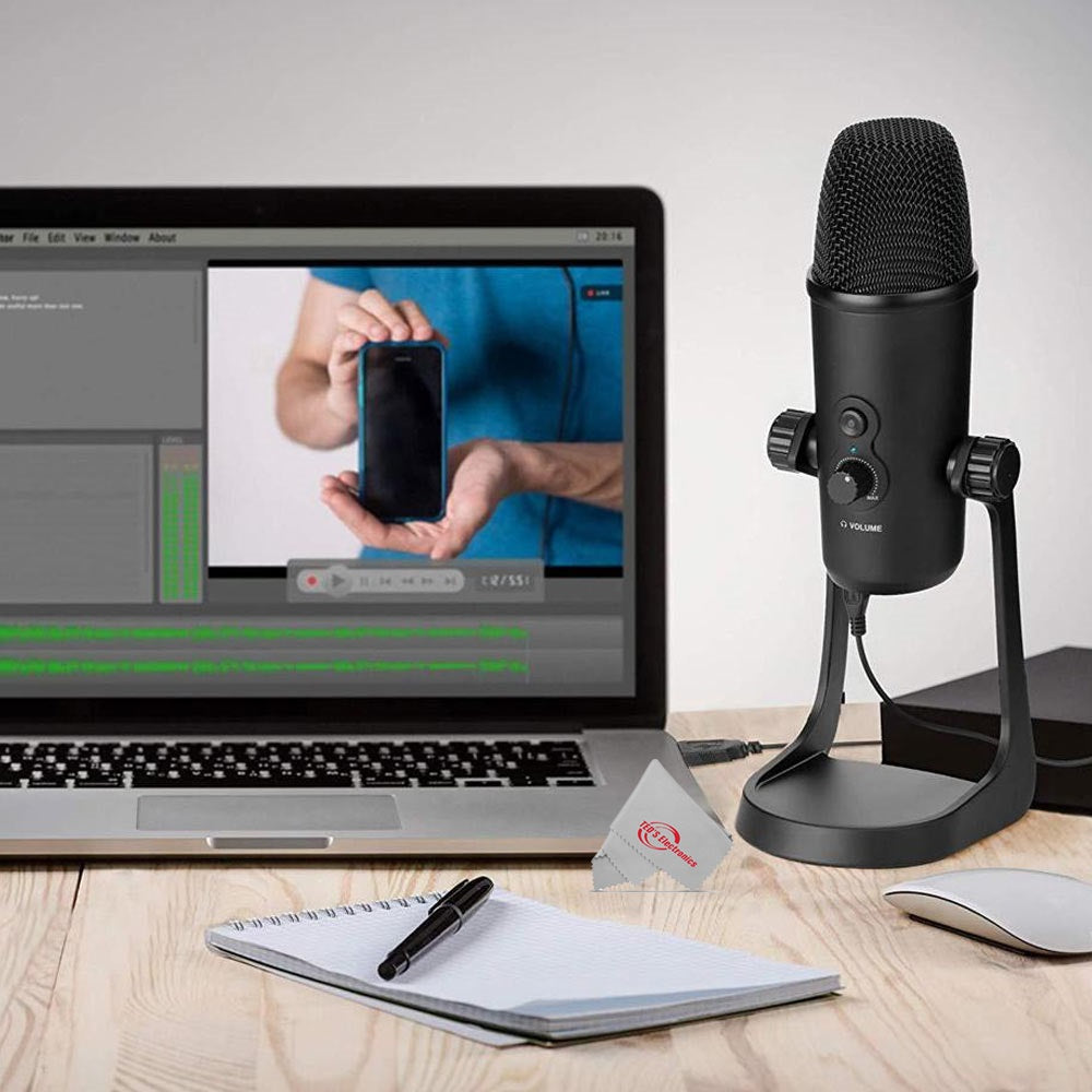 Vidpro XM-USB Studio Recording USB Stereo Microphone with Desktop Stand fpr Womdpws and Mac Computers