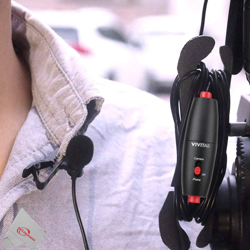 Vivitar Mini Lavalier Streaming Microphone Omni Directional with USB Adapter Compatible with Smartphones, Computers, Cameras, Recorders