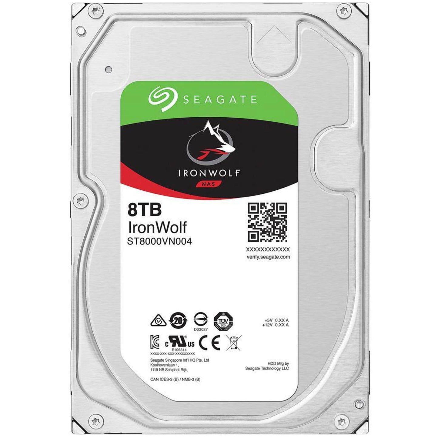 Seagate IronWolf 8TB NAS Hard Drive 7200 RPM 256MB Cache SATA 6.0Gb/s CMR 3.5" Internal HDD for RAID Network Attached Storage ST8000VN004