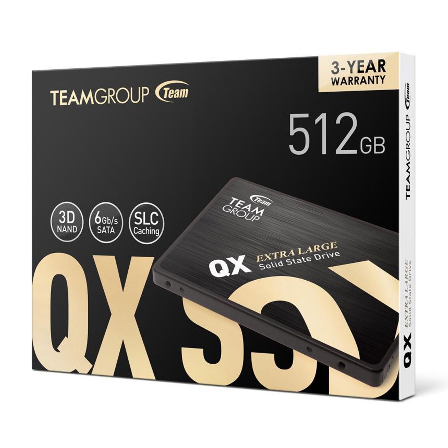Team Group QX 2.5" 512GB SATA III 3D NAND Internal Solid State Drive (SSD), Speed up to 560MB/s, Laptop & PC Desktop compatible (T253X7512G0C101)