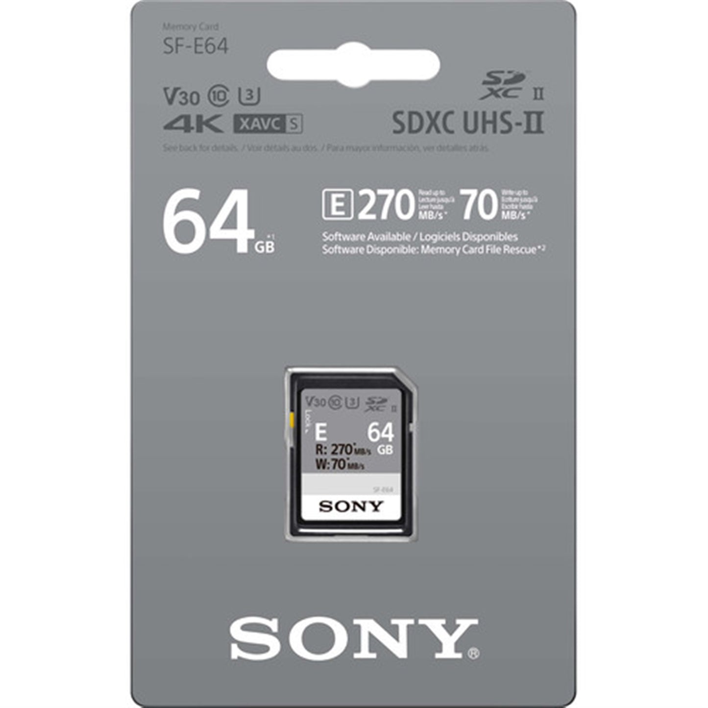 Sony 64GB SF-E Series UHS-II SDXC Class 10 Memory Card