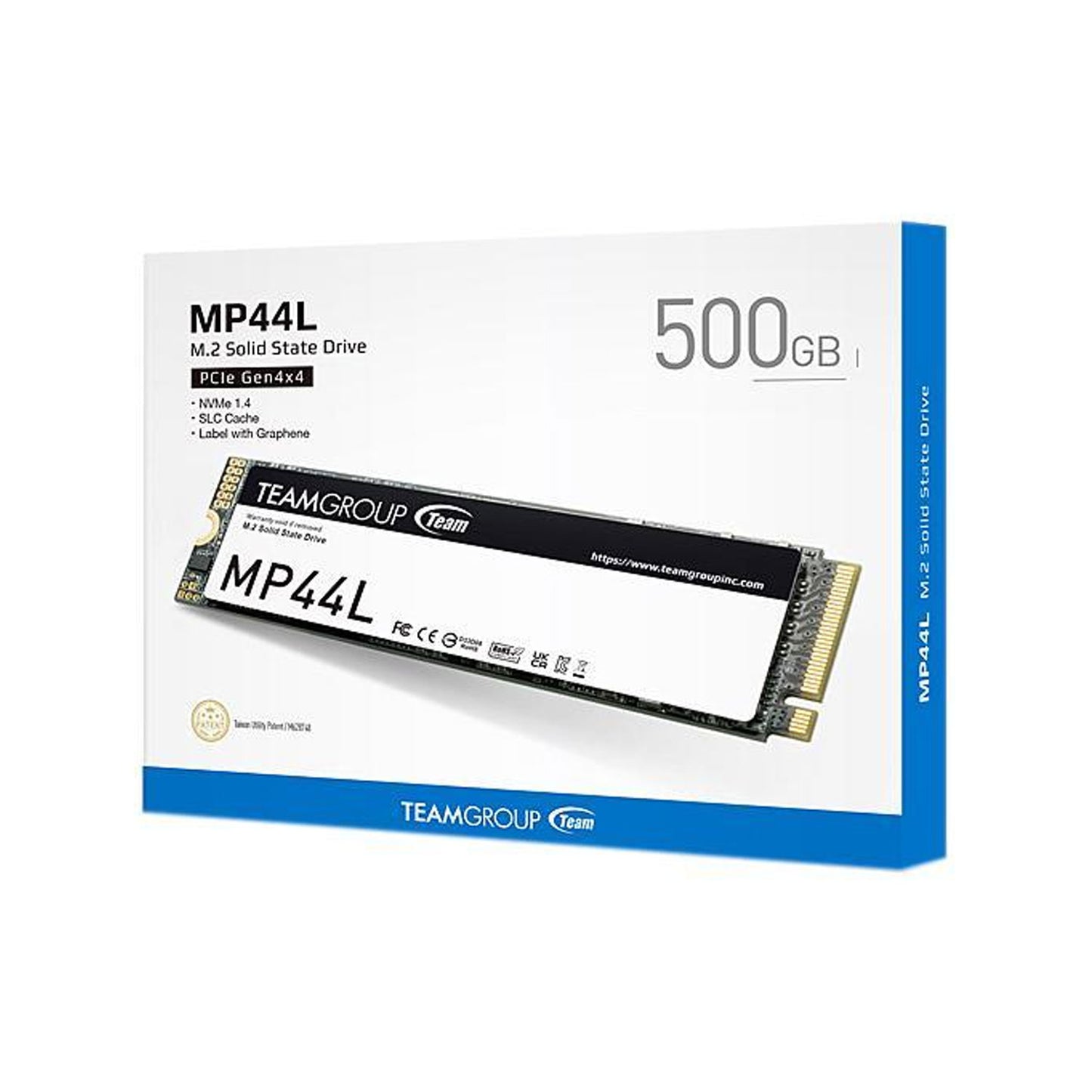 Team Group MP44L M.2 2280 500GB PCIe 4.0 x4 with NVMe 1.4 Internal Solid State Drive (SSD) TM8FPK500G0C101