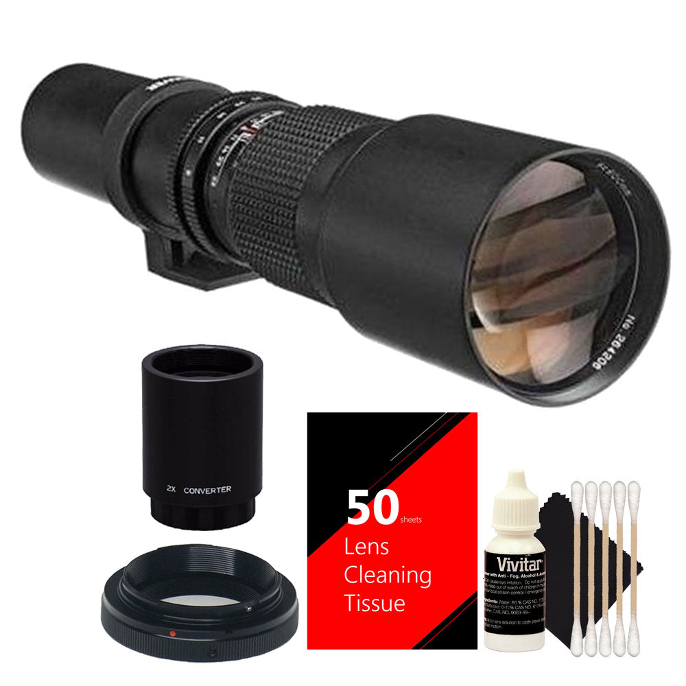 Bower 500mm/1000mm Telephoto Lens with Accessories for Nikon D7000