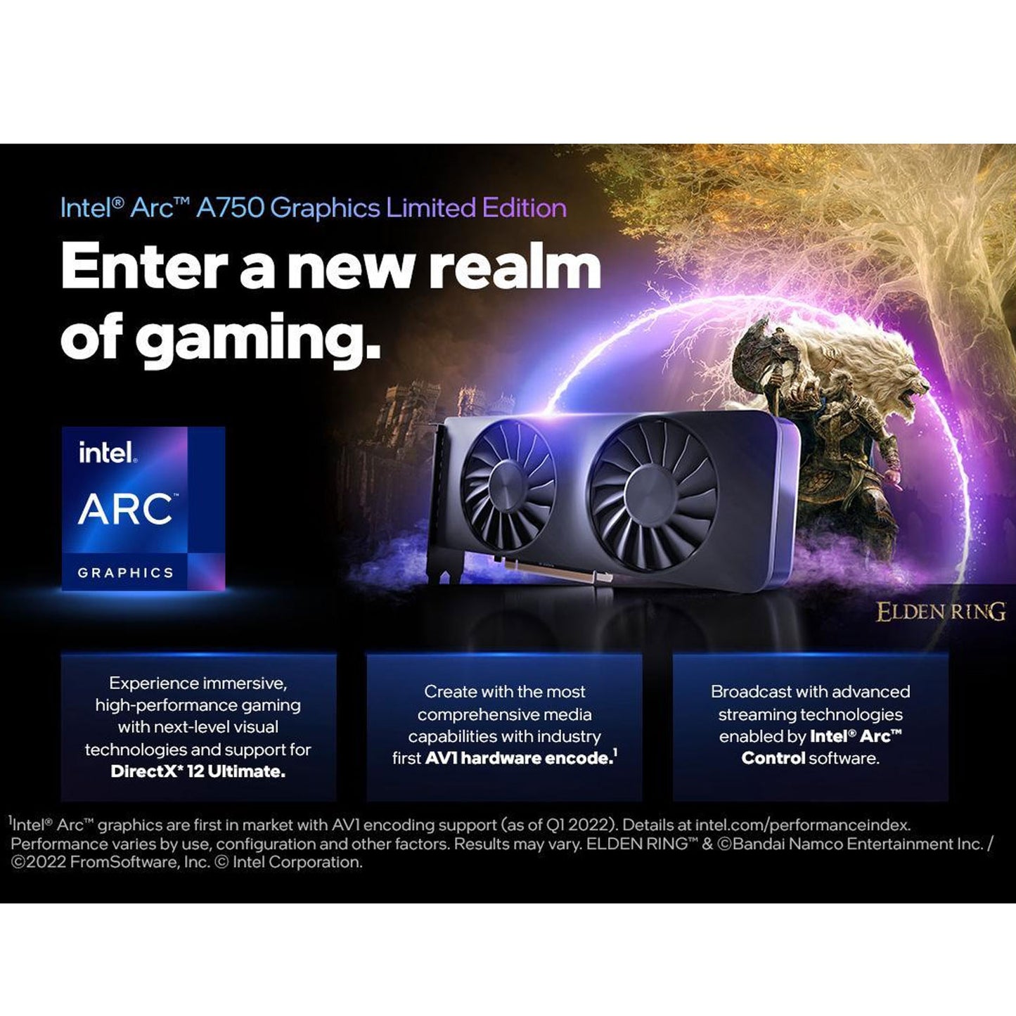 Intel Arc A750 Limited Edition 8GB PCI Express 4.0 Graphics Card 21P02J00BA