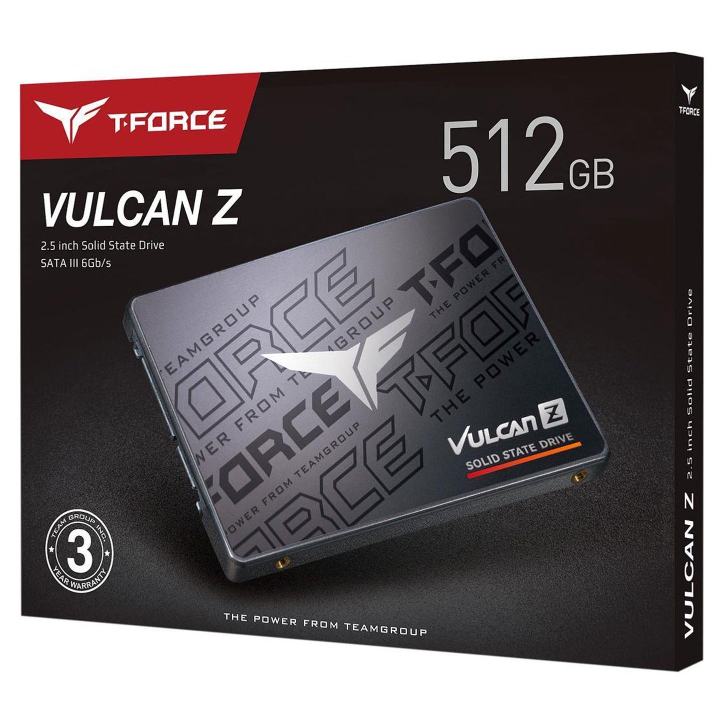 Team Group T-FORCE VULCAN Z 2.5" 512GB SATA III 3D NAND Internal Solid State Drive (SSD) T253TZ512G0C101