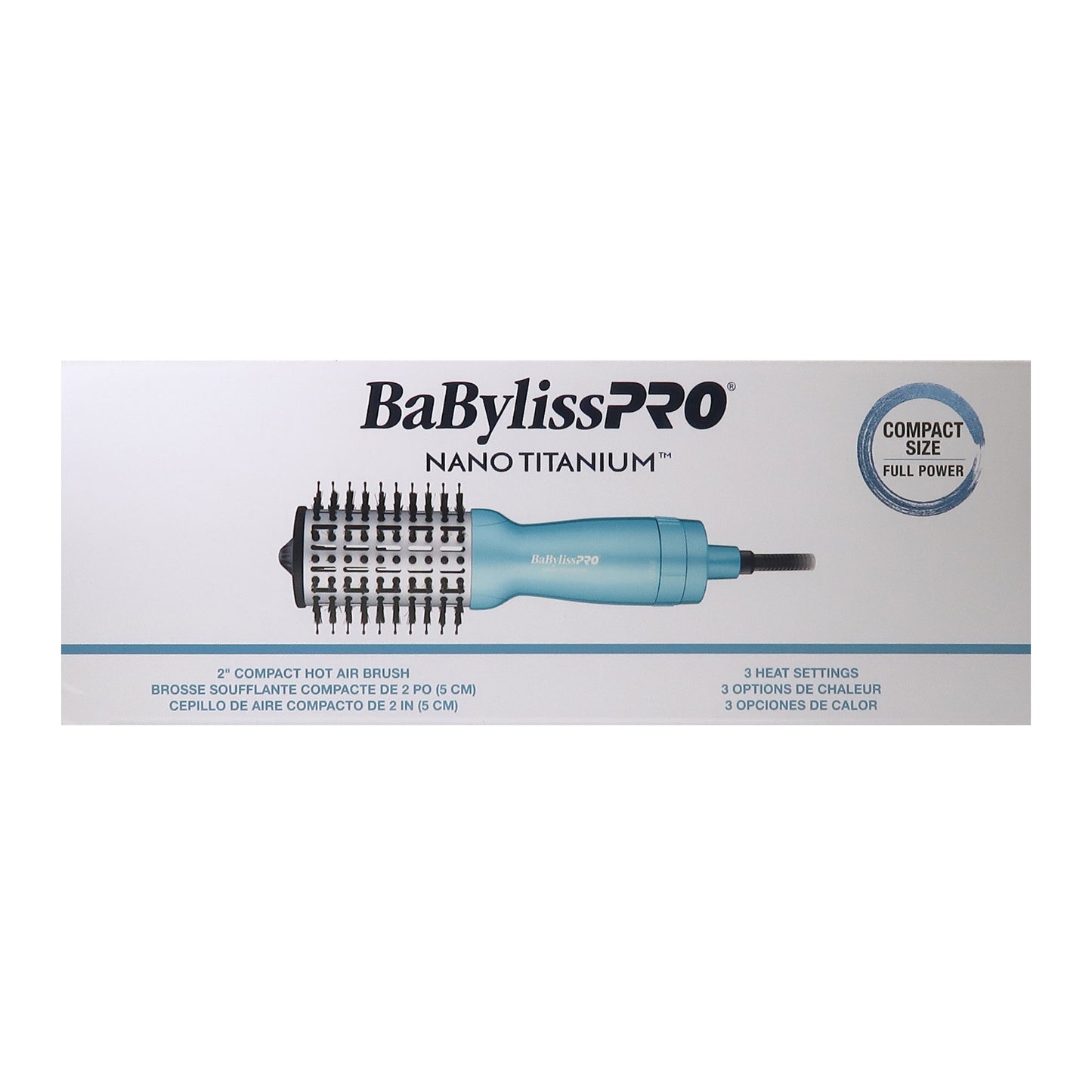 Babyliss Pro Nano Titanium 1" Compact Curling Wand #BNTMWUC with BaByliss Pro Nano Titanium Compact Hot Air Brush 2" #BNTMHBUC