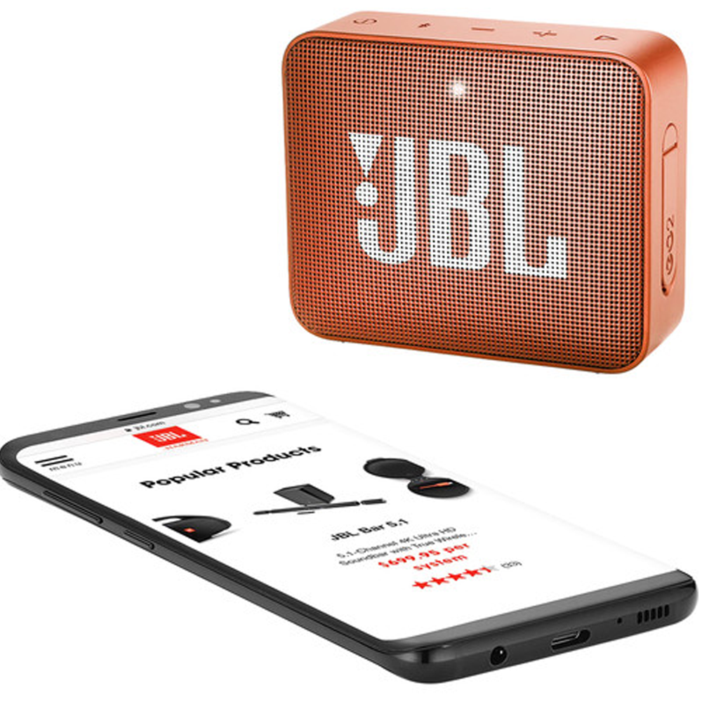 JBL Go 2 Wireless Waterproof Bluetooth Speaker Coral Orange