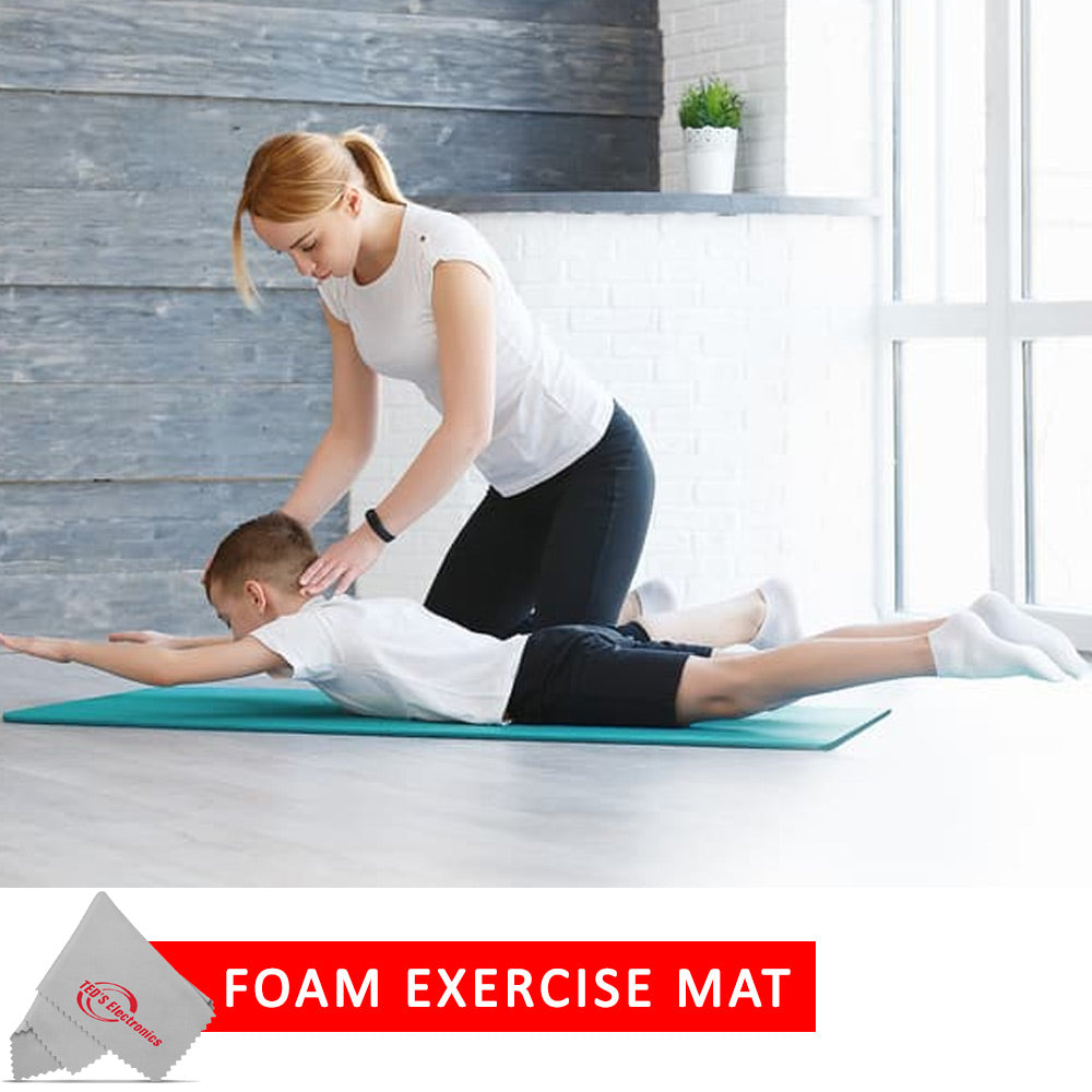 Vivitar PFV8277 5mm High Density Foam Exercise Roll Up Mat Slip Resistant Surface Teal for Yoga Exercises