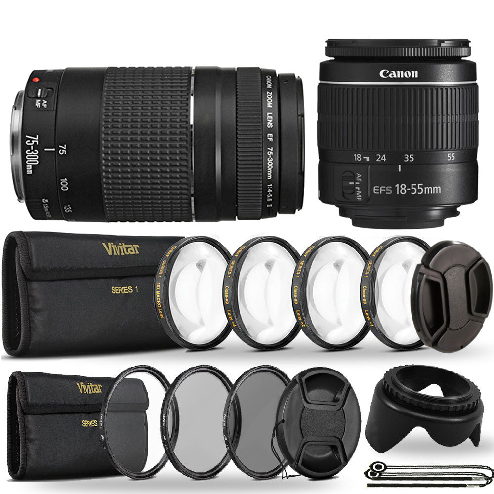 CANON ズームレンズセット EF 75-300mm & 18-55mm Canon EF18-55mm & EF75-300mm ダブルレンズセット