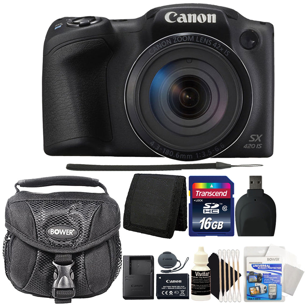 Canon PowerShot SX420 IS 20MP Digital Camera 42x Optical Zoom with Accessories