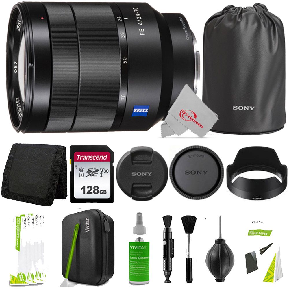 Sony Vario-Tessar T* FE 24-70mm f/4 ZA OSS Full-Frame Wide-Angle Lens + Essential Accessory Kit