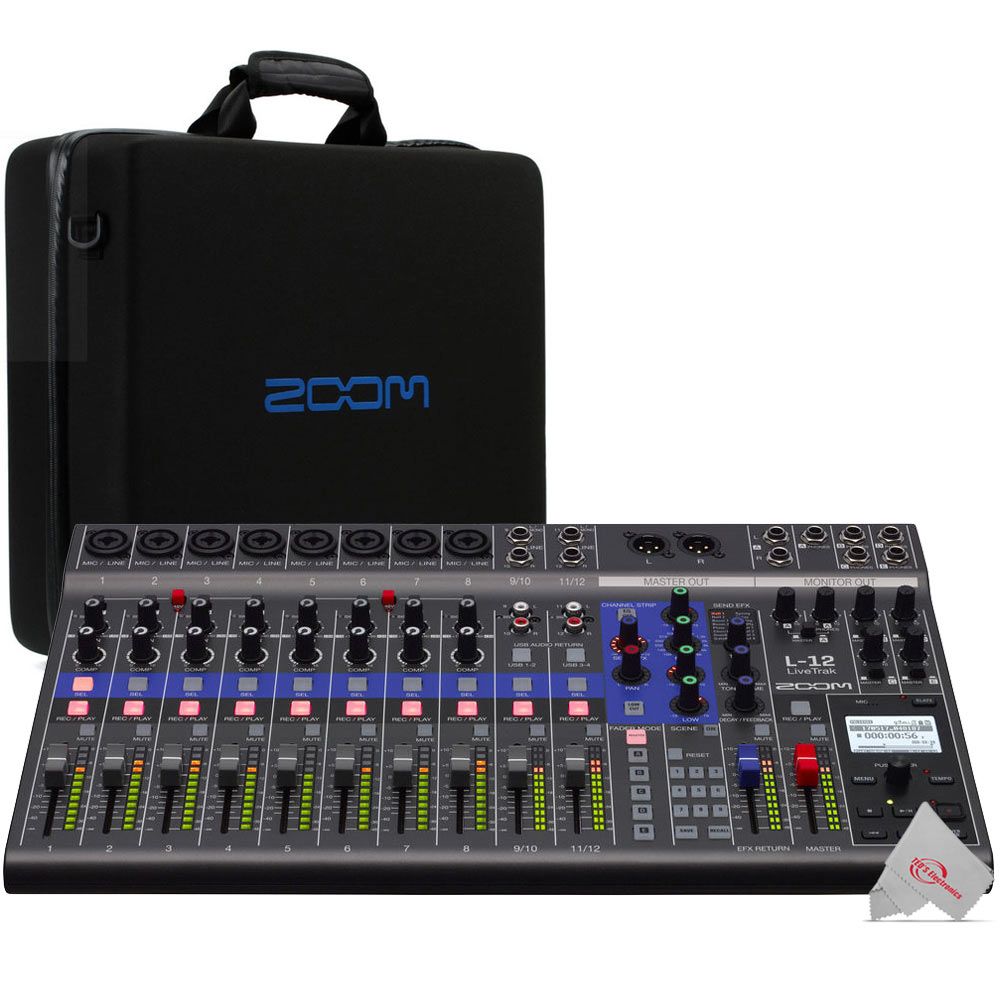 Zoom LiveTrak L-12 - 12-Channel Digital Mixer & Multitrack Recorder + Zoom CBL-20 Carrying Bag