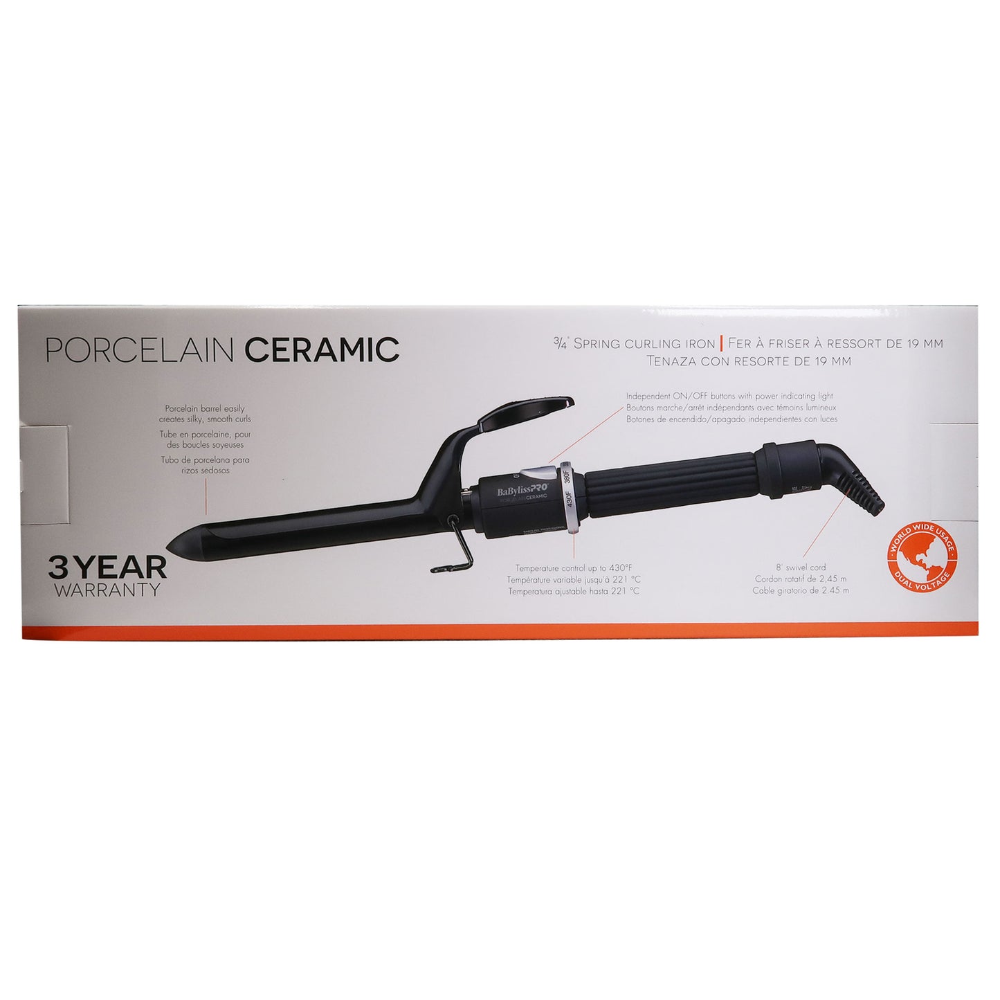 BaByliss Pro Nano Titanium Oval Ionic Hot Air Brush - 2 1/2" and BaByliss Pro Porcelain Ceramic 3/4" Spring Curling Iron